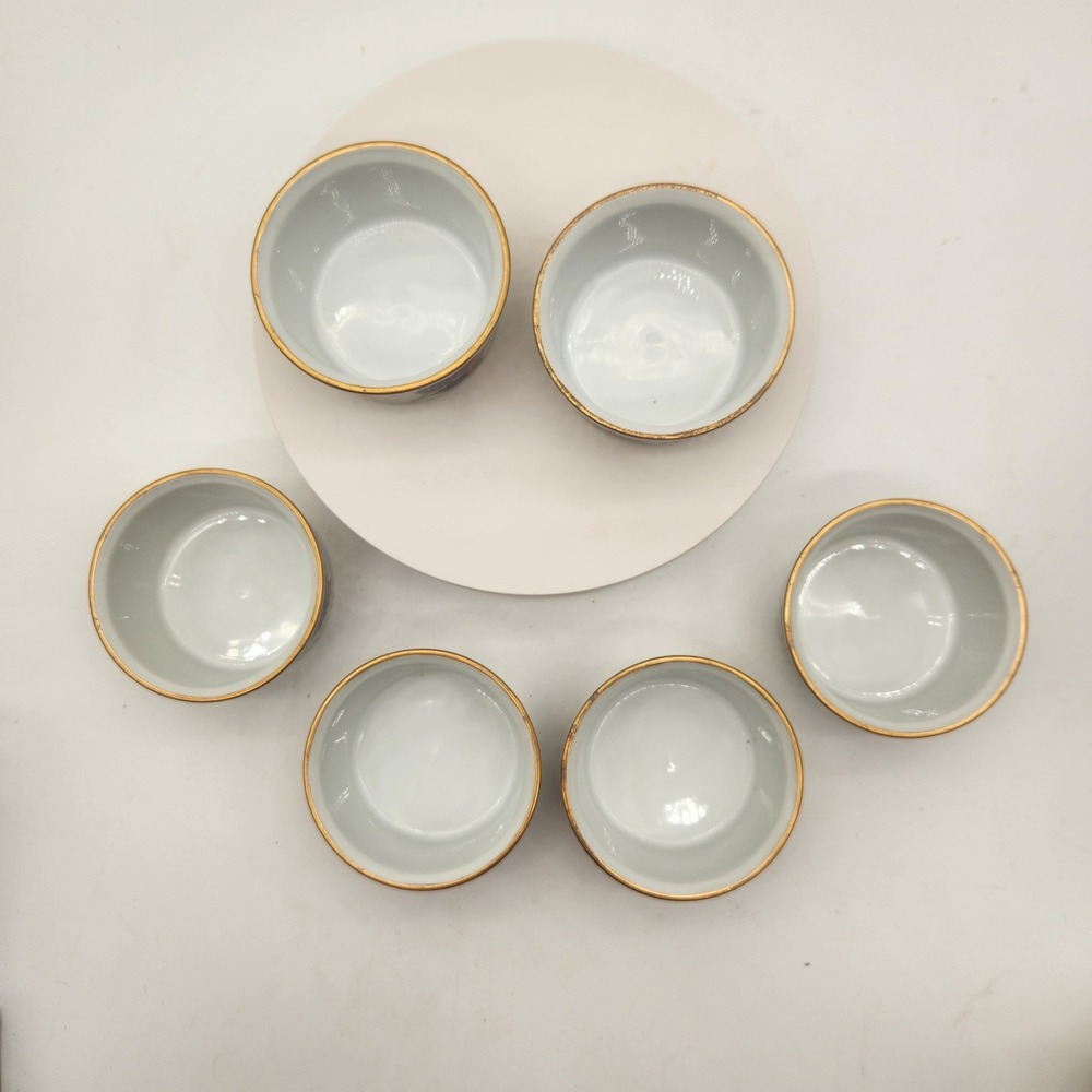 Royal Worcester Evesham Gold Porcelain Ramekins Set of 6 Made in England Vintage - Picture 7 of 9